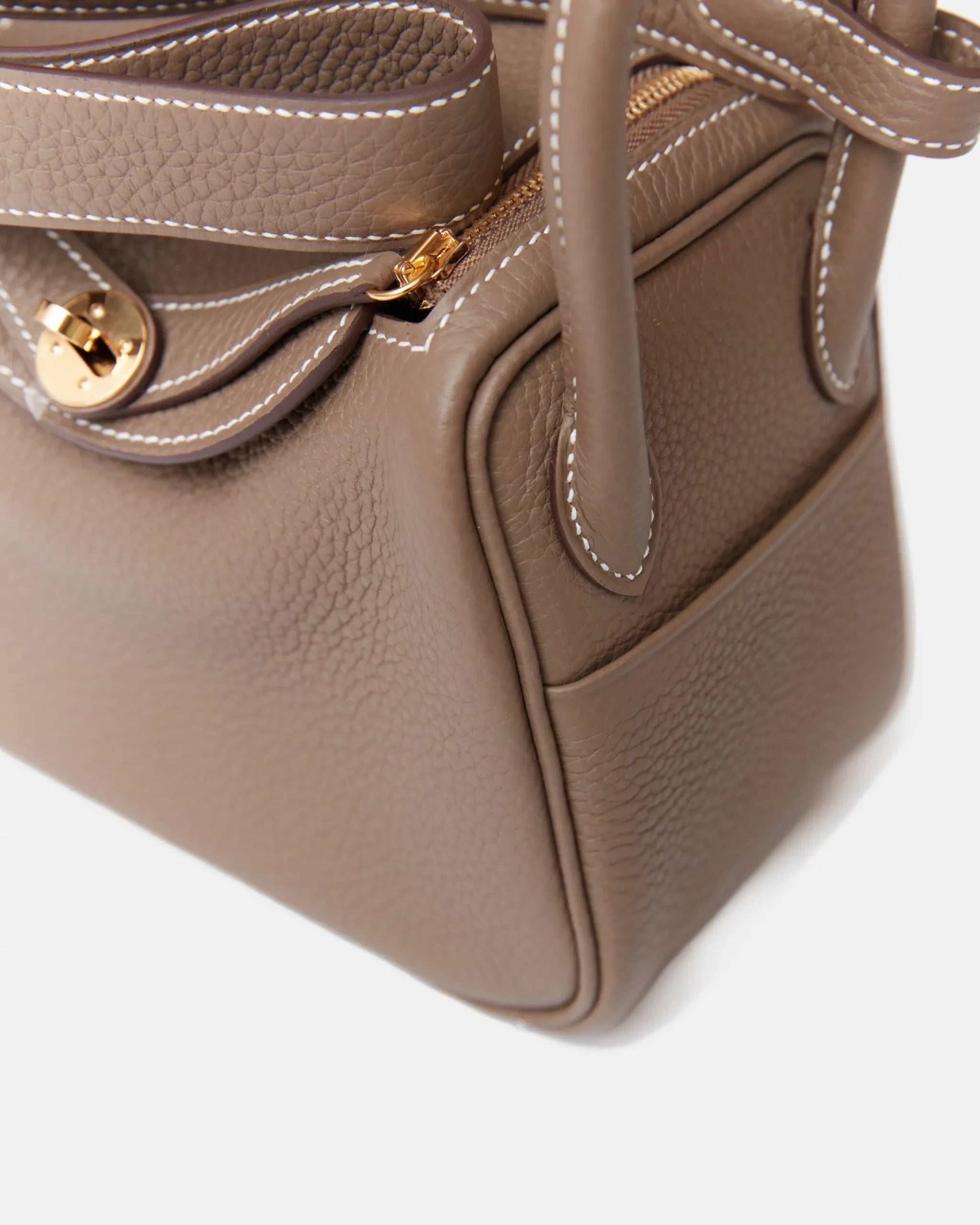 Hermès Mini Lindy 20 Etoupe Clemence GHW