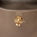 Hermès Mini Lindy 20 Etoupe Clemence GHW