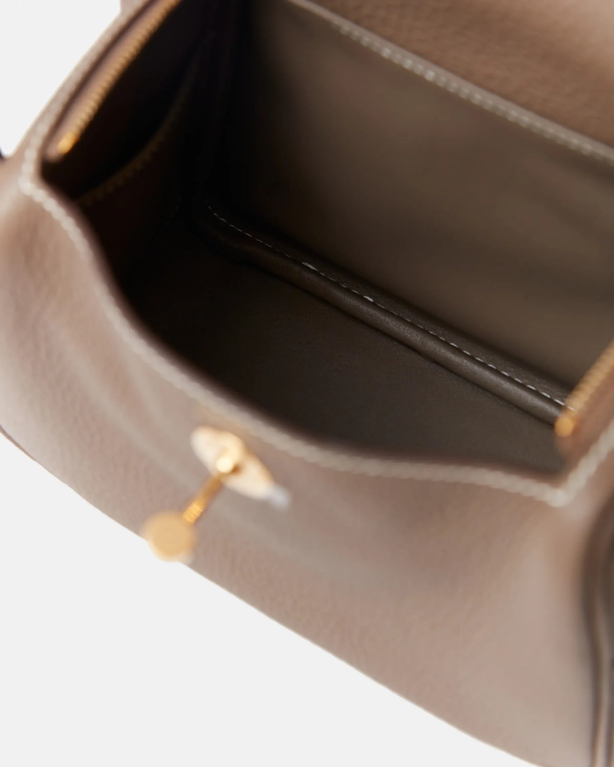 Hermès Mini Lindy 20 Etoupe Clemence GHW