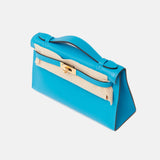 Hermès Kelly Pochette Bleu Frida Swift GHW