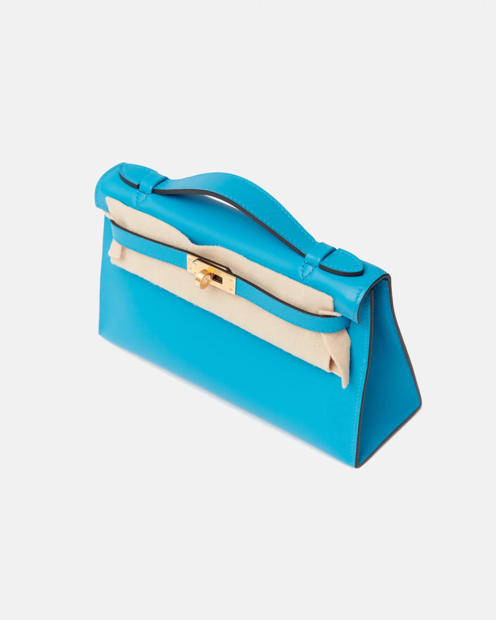 Hermès Kelly Pochette Bleu Frida Swift GHW