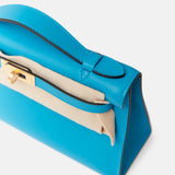 Hermès Kelly Pochette Bleu Frida Swift GHW