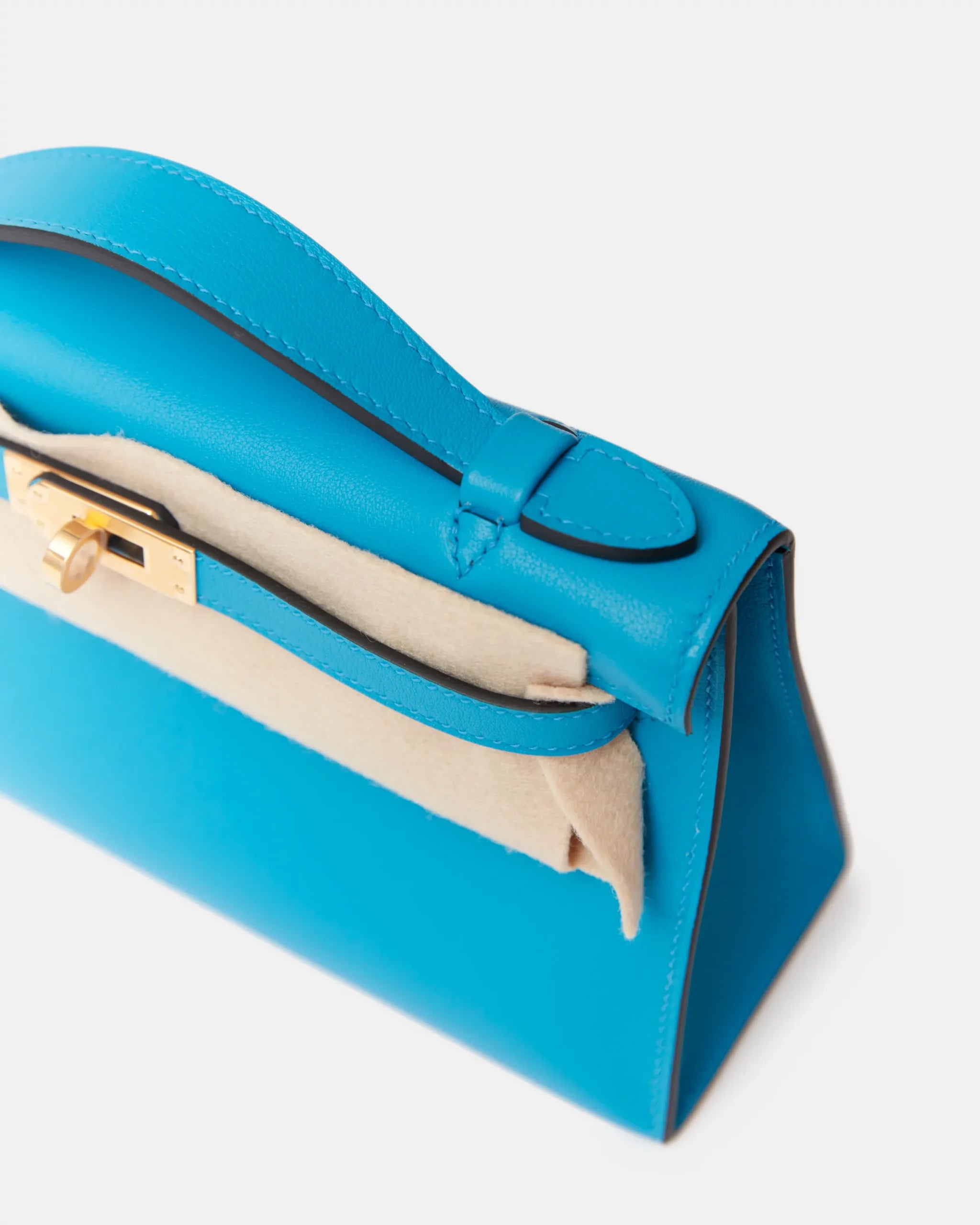 Hermès Kelly Pochette Bleu Frida Swift GHW