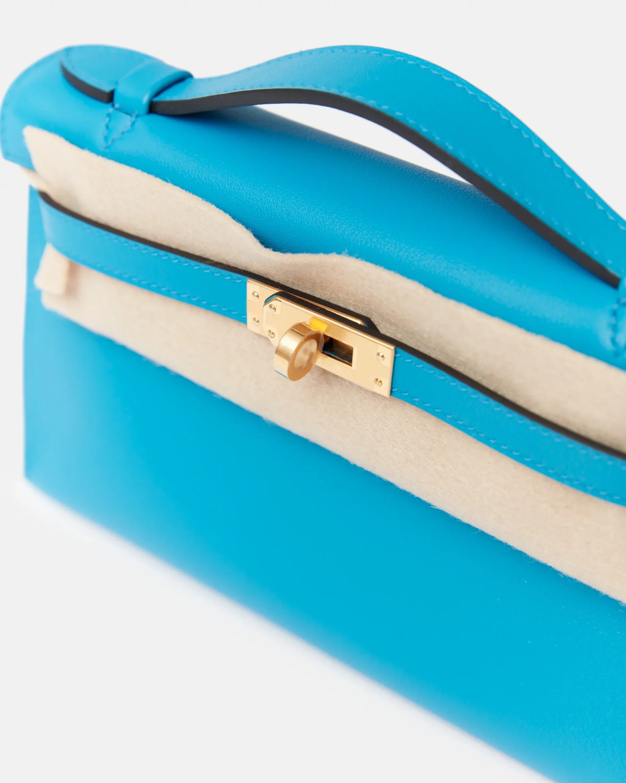 Hermès Kelly Pochette Bleu Frida Swift GHW