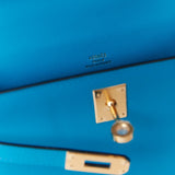 Hermès Kelly Pochette Bleu Frida Swift GHW