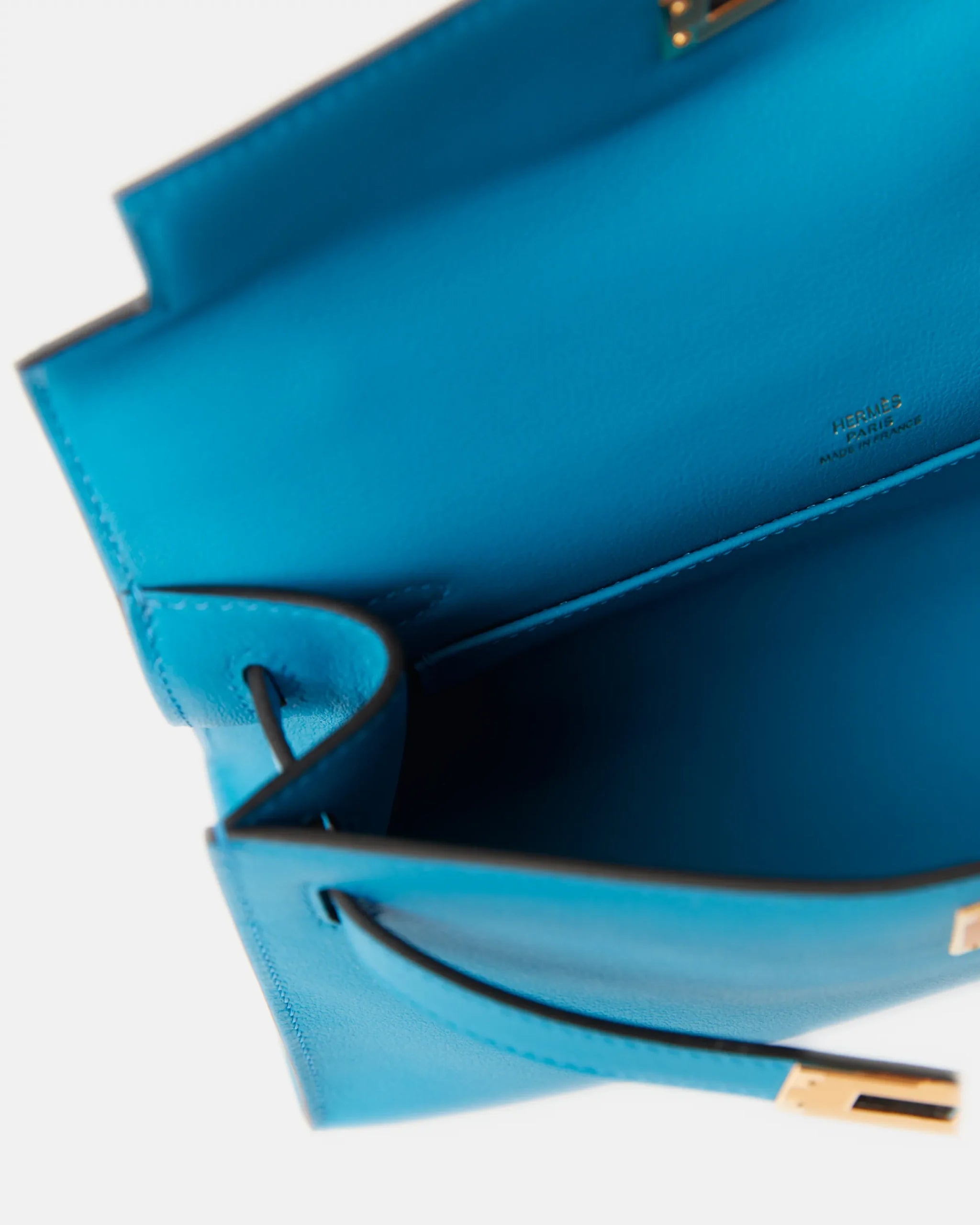 Hermès Kelly Pochette Bleu Frida Swift GHW