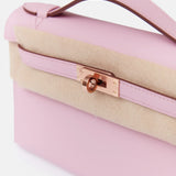 Hermès Kelly Pochette Mauve Sylvestre Swift RGHW