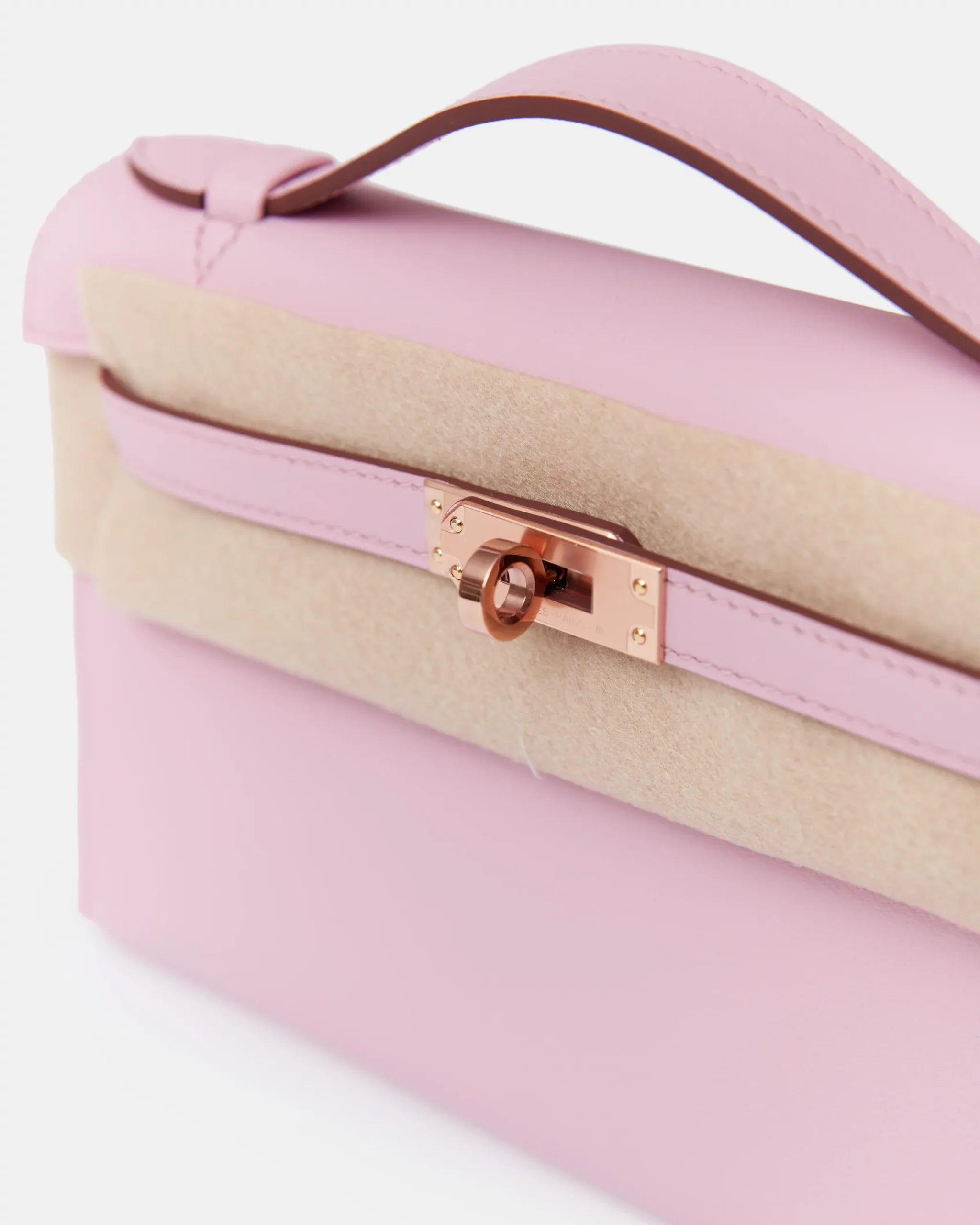 Hermès Kelly Pochette Mauve Sylvestre Swift RGHW