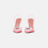 Amina Muaddi Begum Glass PVC Bubble Slingback Pump
