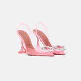 Amina Muaddi Begum Glass PVC Bubble Slingback Pump