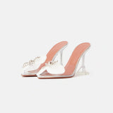 Amina Muaddi Rosie Glass PVC Transparent Slippers