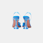 Amina Muaddi Begum Glass PVC Electric Blue Slingback Pump