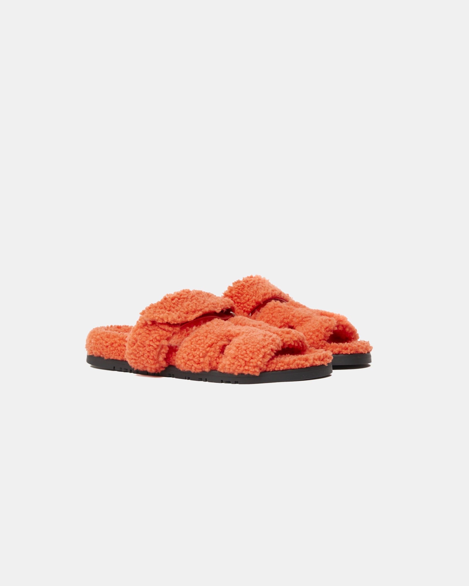 Hermès Chypre Peau Lainee Orange Sandals