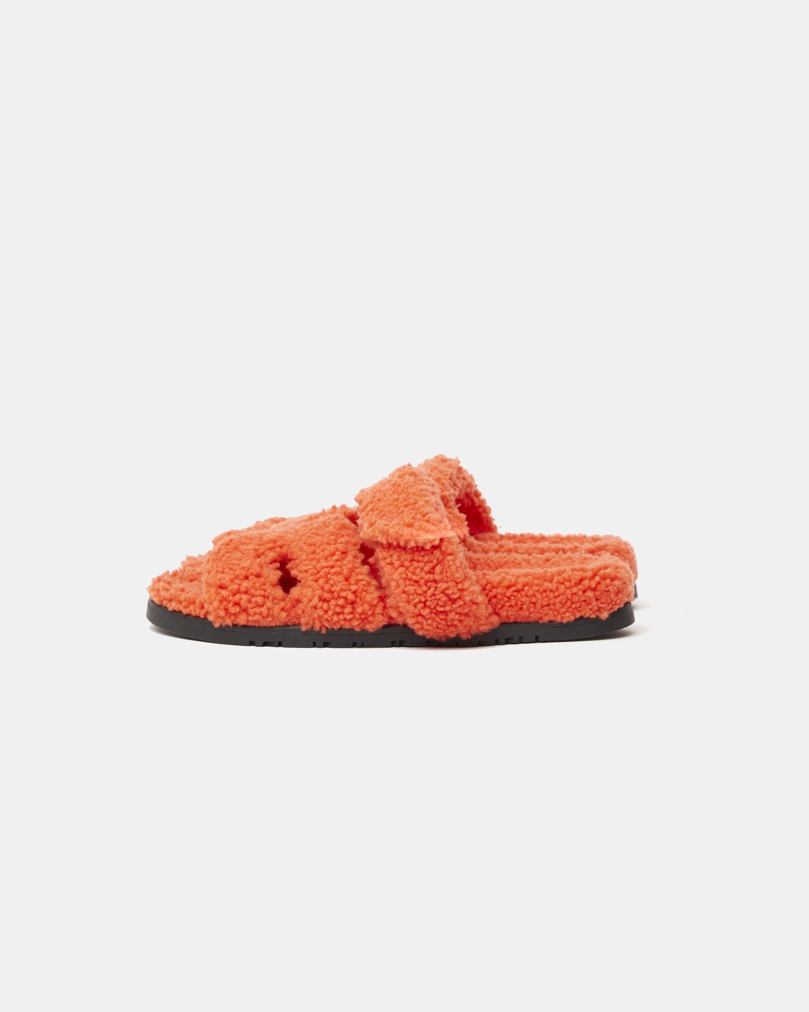 Hermès Chypre Peau Lainee Orange Sandals