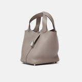 Hermès Picotin 18 Gris Asphalte Clemence PHW