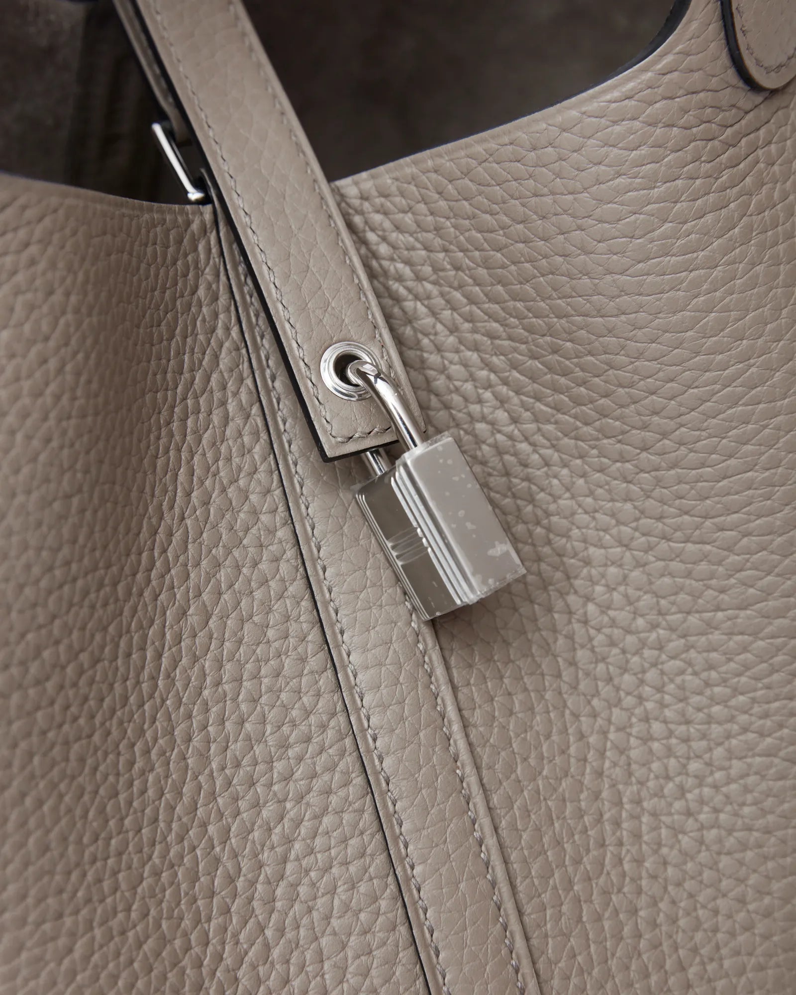 Hermès Picotin 18 Gris Asphalte Clemence PHW