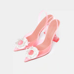 Amina Muaddi Begum Glass PVC Bubble Slingback Pump
