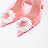 Amina Muaddi Begum Glass PVC Bubble Slingback Pump