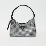 Prada Re-edition 2000 Black Crystal Hobo Bag