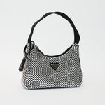 Prada Re-edition 2000 Black Crystal Hobo Bag