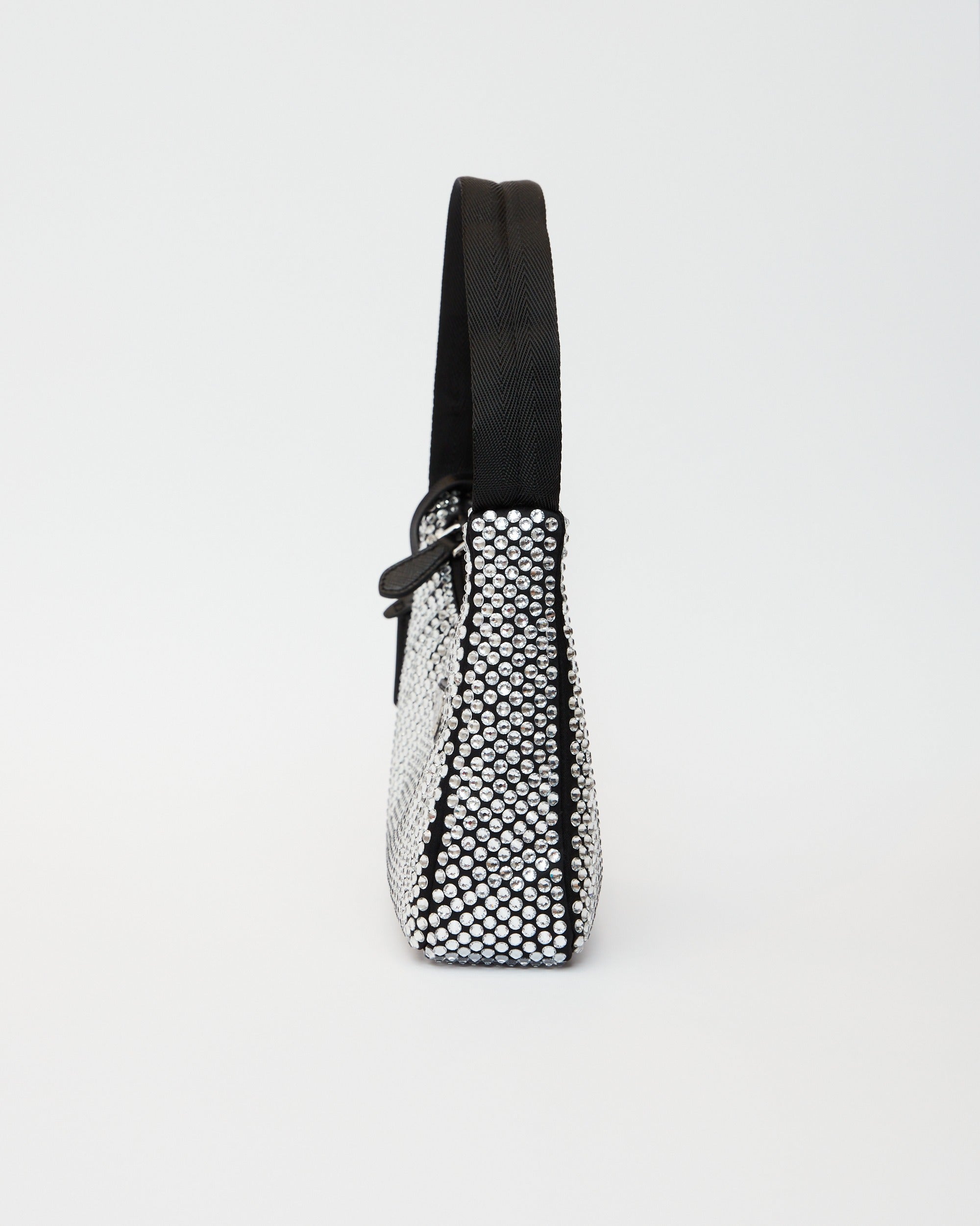 Prada Re-edition 2000 Black Crystal Hobo Bag