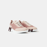 Hermes Bouncing Rose Opaline Parachute Fabric Suede Sneakers