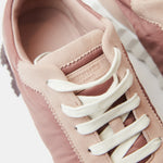 Hermes Bouncing Rose Opaline Parachute Fabric Suede Sneakers