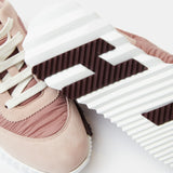 Hermes Bouncing Rose Opaline Parachute Fabric Suede Sneakers