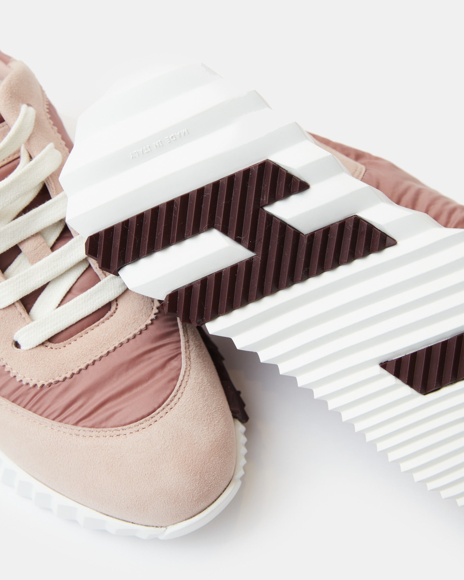 Hermes Bouncing Rose Opaline Parachute Fabric Suede Sneakers