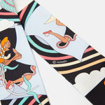 Hermès Twilly 86 Carres Volants Noir/Ciel/Multicolore