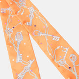 Hermès Twilly 86 Les Clès à Pois Abricot/Gris Ascier/Multicolore