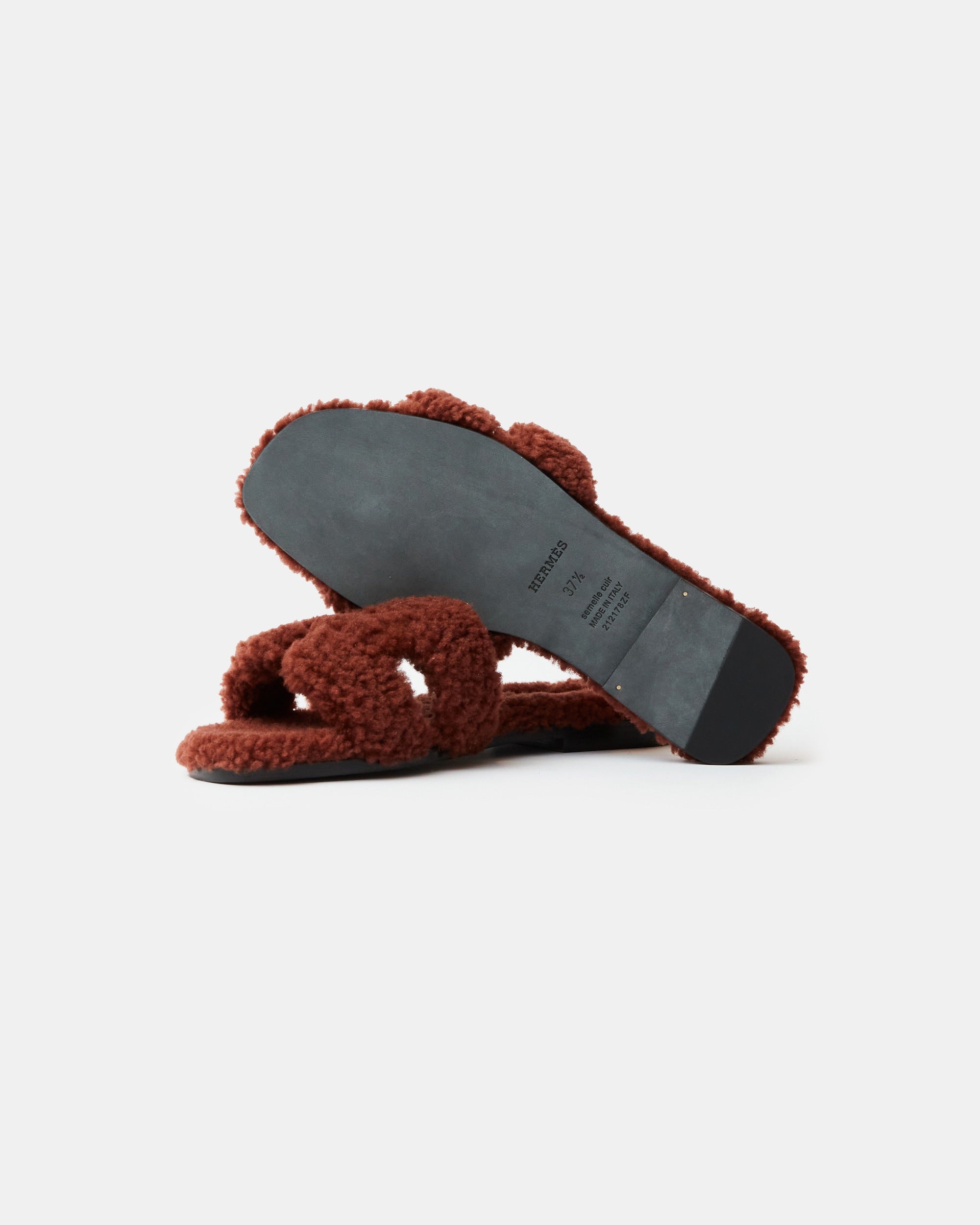 Hermès Oran Peau Lainee Cognac Sandals
