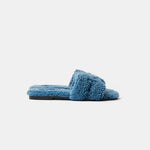 Hermès Oran Peau Lainee Bleu Sandals