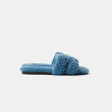 Hermès Oran Peau Lainee Bleu Sandals