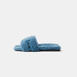 Hermès Oran Peau Lainee Bleu Sandals