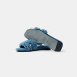 Hermès Oran Peau Lainee Bleu Sandals