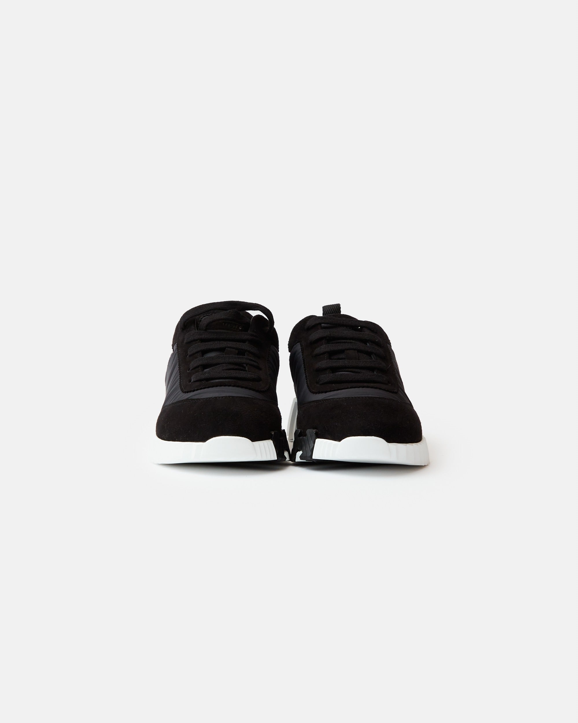 Hermès Bouncing Black Parachute Fabric Suede Sneakers