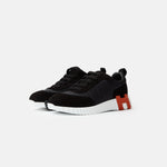 Hermès Bouncing Black Parachute Fabric Suede Sneakers