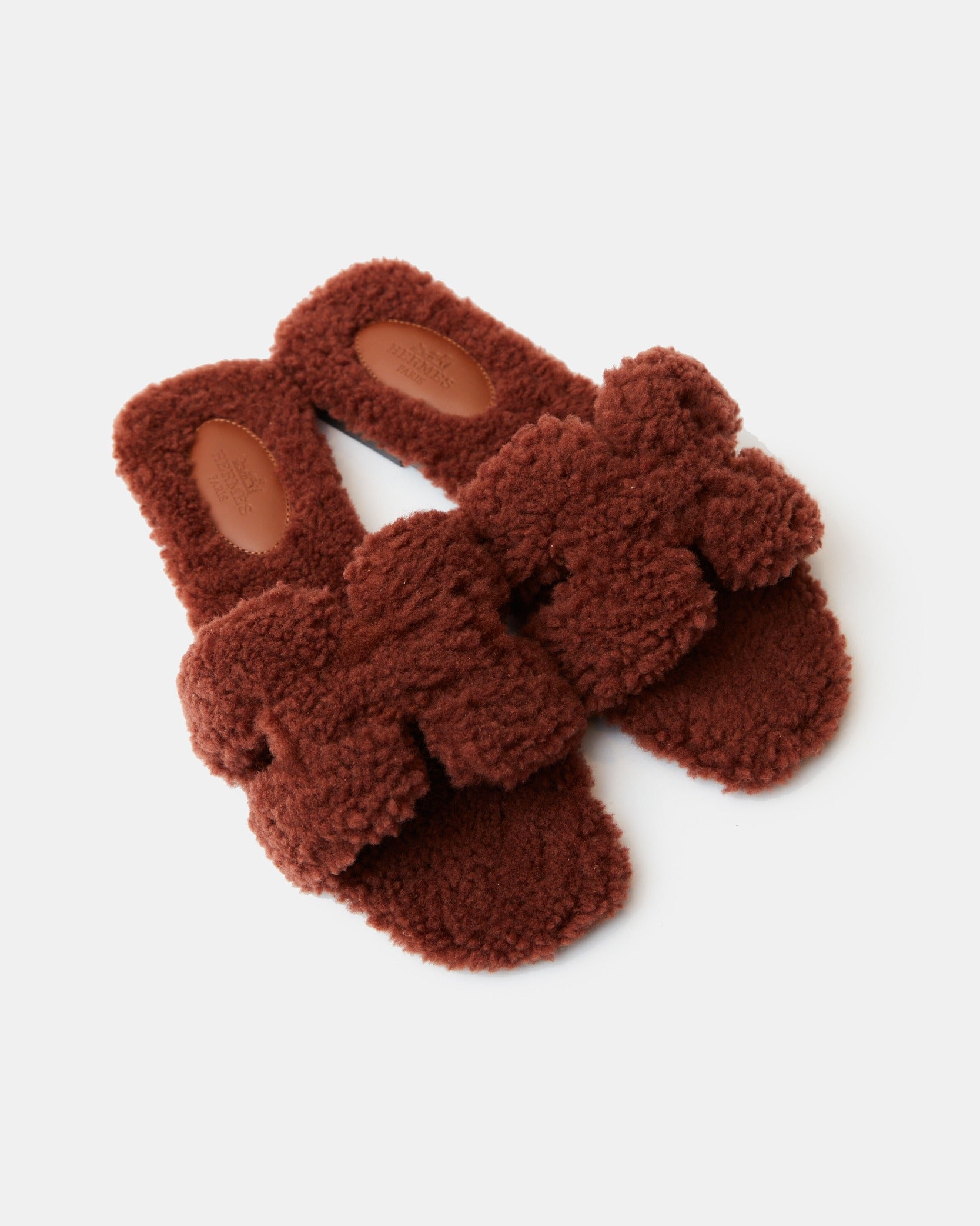 Hermès Oran Peau Lainee Cognac Sandals