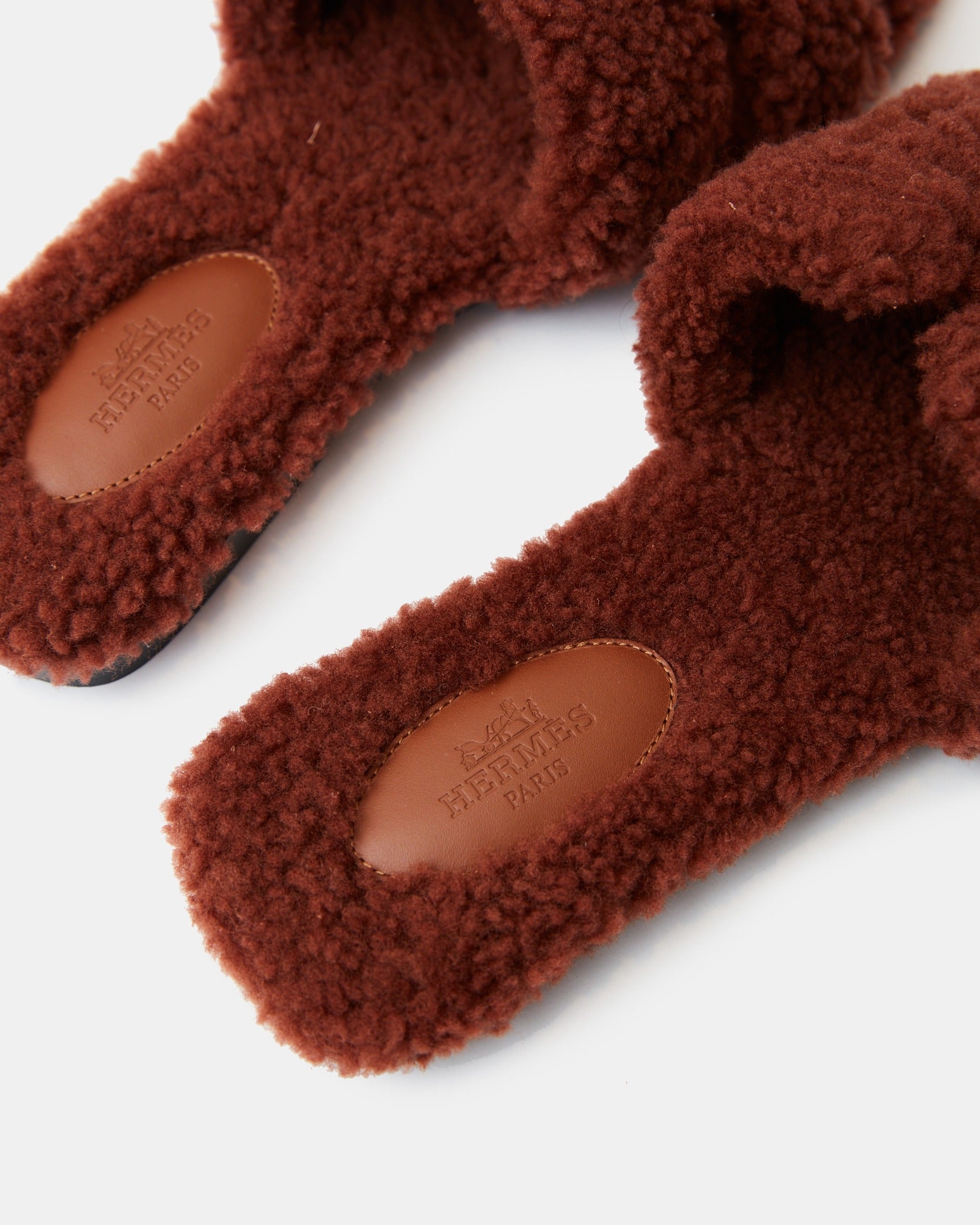 Hermès Oran Peau Lainee Cognac Sandals
