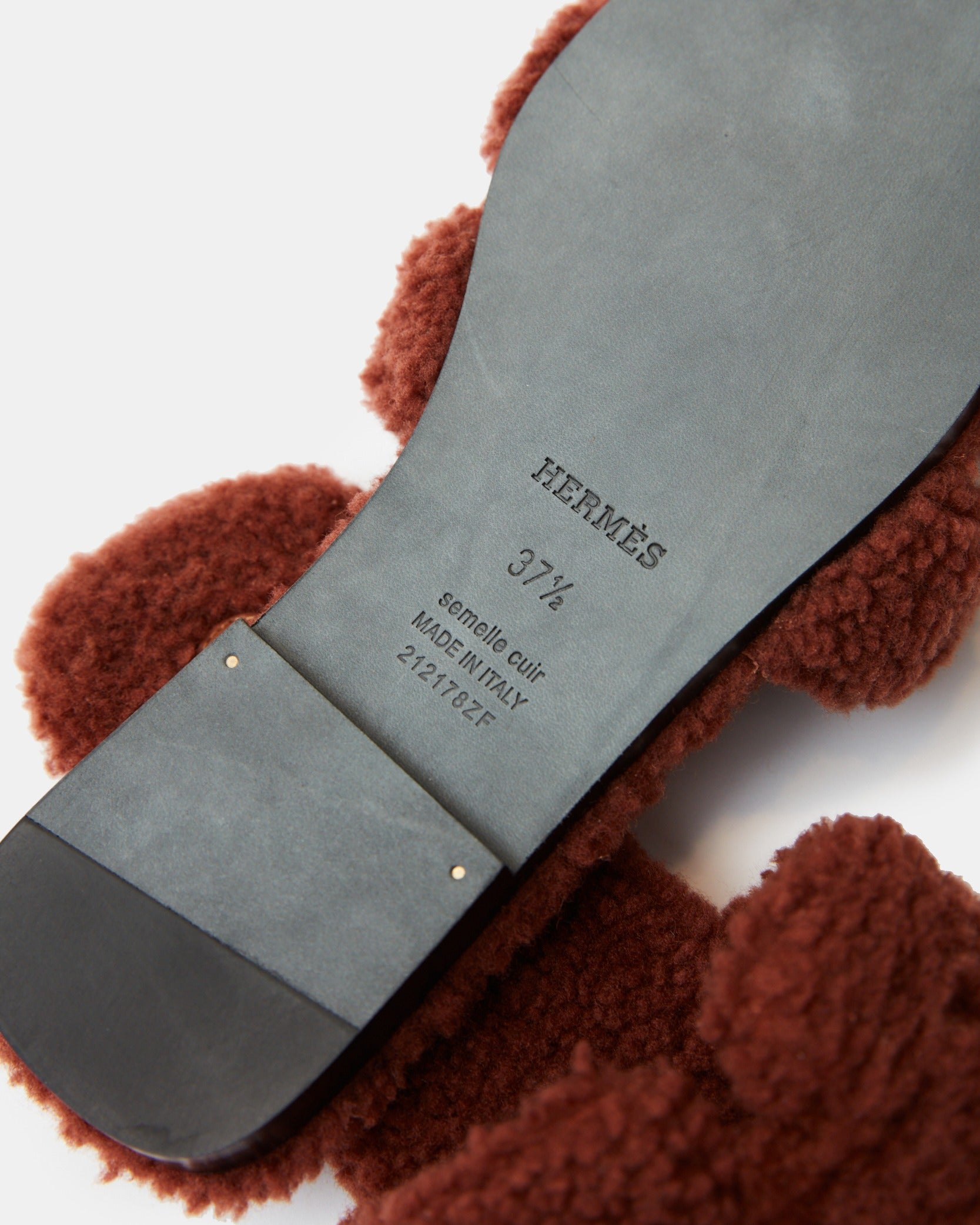 Hermès Oran Peau Lainee Cognac Sandals