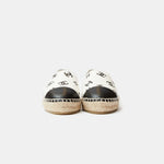 Chanel Printed Lambskin CC White Black Espadrilles