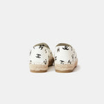 Chanel Printed Lambskin CC White Black Espadrilles