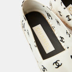 Chanel Printed Lambskin CC White Black Espadrilles