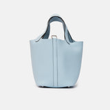 Hermès Picotin 18 Bleu Brume Clemence PHW