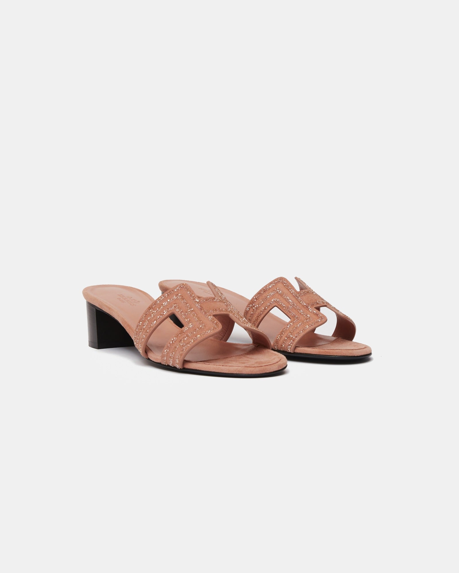 Hermès Oasis Rose Aube with Glitters Sandals