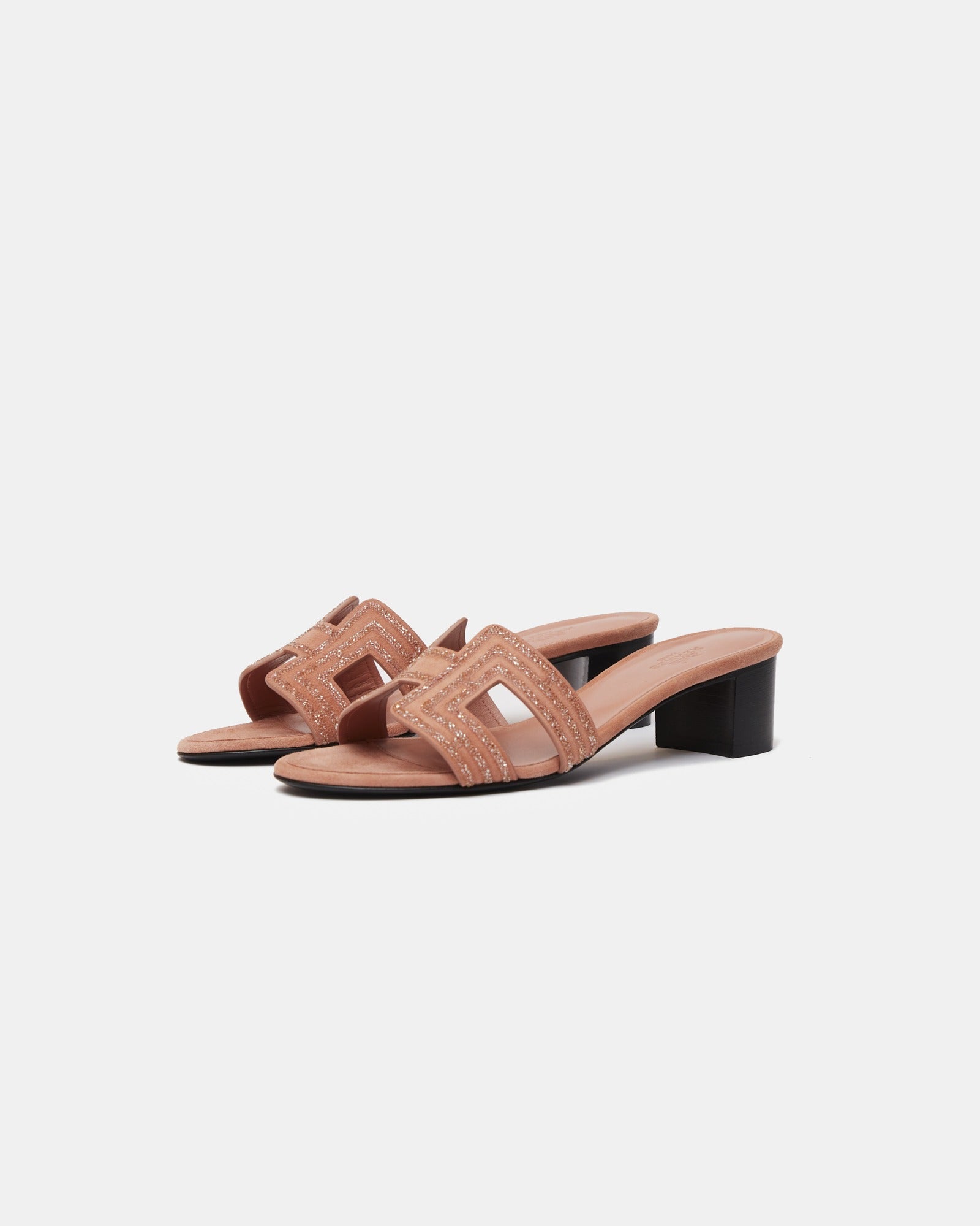 Hermès Oasis Rose Aube with Glitters Sandals