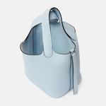 Hermès Picotin 18 Bleu Brume Clemence PHW