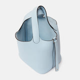 Hermès Picotin 18 Bleu Brume Clemence PHW