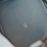 Hermès Picotin 18 Bleu Brume Clemence PHW